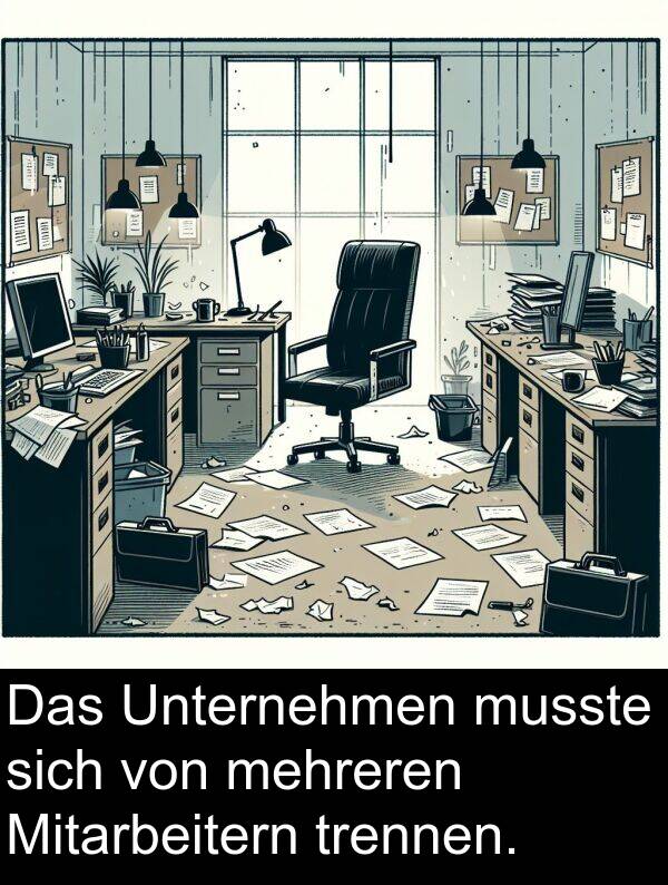 Unternehmen: Das Unternehmen musste sich von mehreren Mitarbeitern trennen.