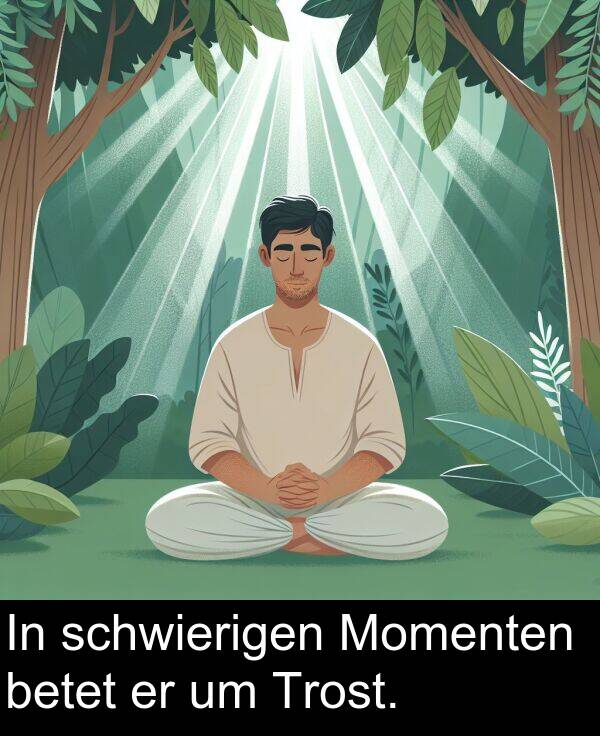 Momenten: In schwierigen Momenten betet er um Trost.