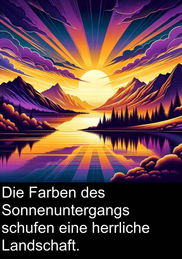 Farben: Die Farben des Sonnenuntergangs schufen eine herrliche Landschaft.