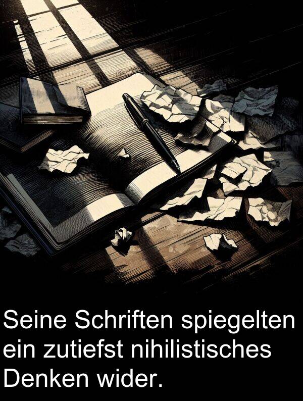 Denken: Seine Schriften spiegelten ein zutiefst nihilistisches Denken wider.