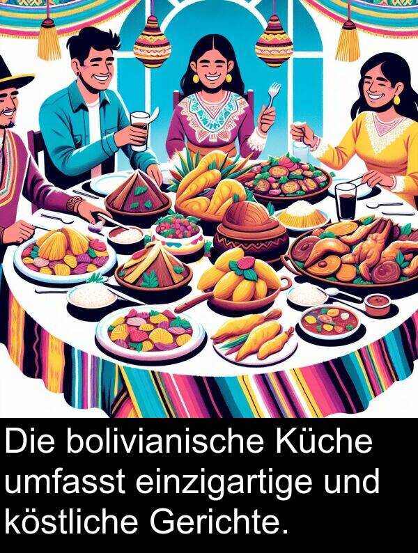 einzigartige: Die bolivianische Küche umfasst einzigartige und köstliche Gerichte.