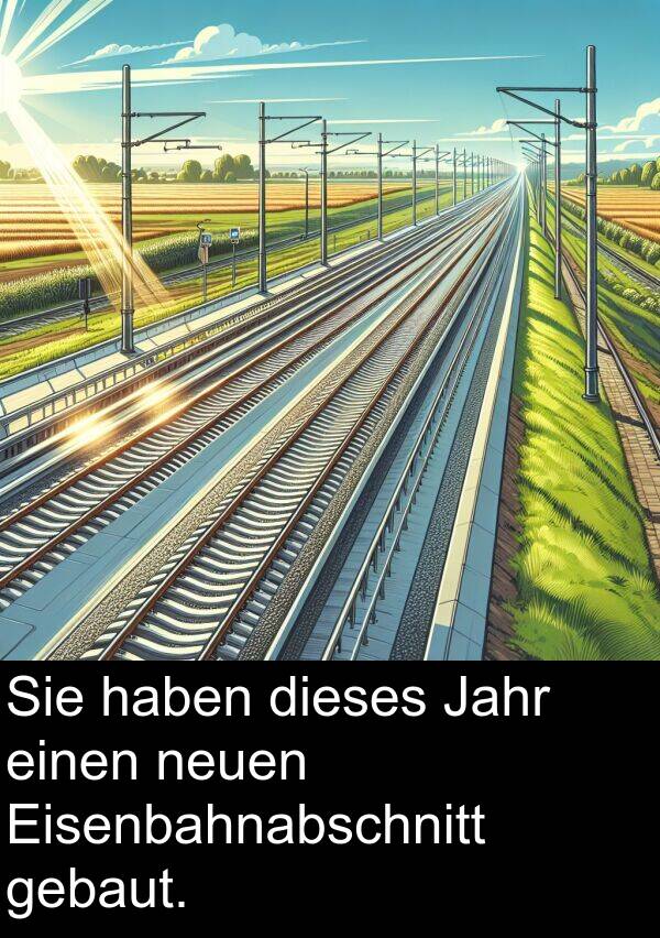 Jahr: Sie haben dieses Jahr einen neuen Eisenbahnabschnitt gebaut.