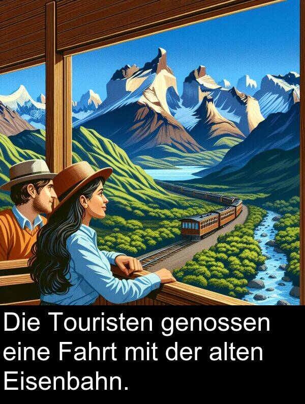 Fahrt: Die Touristen genossen eine Fahrt mit der alten Eisenbahn.