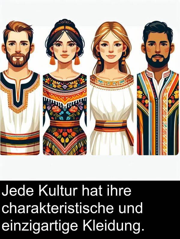 Jede: Jede Kultur hat ihre charakteristische und einzigartige Kleidung.