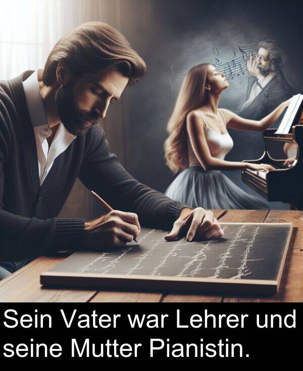 Mutter: Sein Vater war Lehrer und seine Mutter Pianistin.