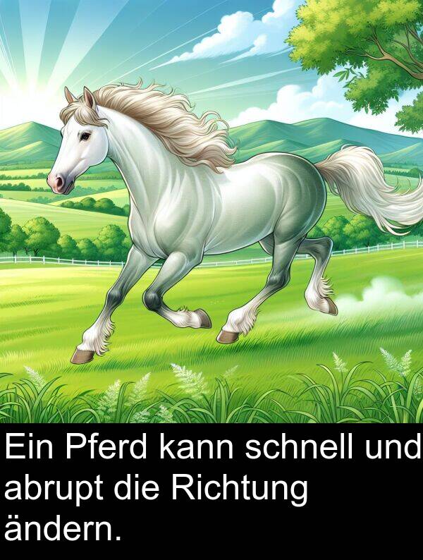 Richtung: Ein Pferd kann schnell und abrupt die Richtung ändern.