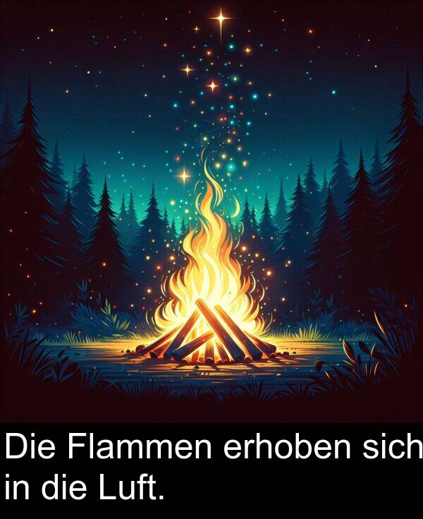 Die: Die Flammen erhoben sich in die Luft.