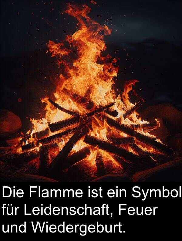 Wiedergeburt: Die Flamme ist ein Symbol für Leidenschaft, Feuer und Wiedergeburt.