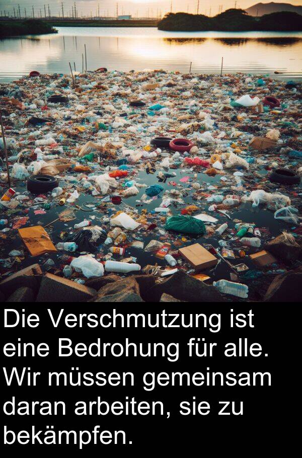 daran: Die Verschmutzung ist eine Bedrohung für alle. Wir müssen gemeinsam daran arbeiten, sie zu bekämpfen.