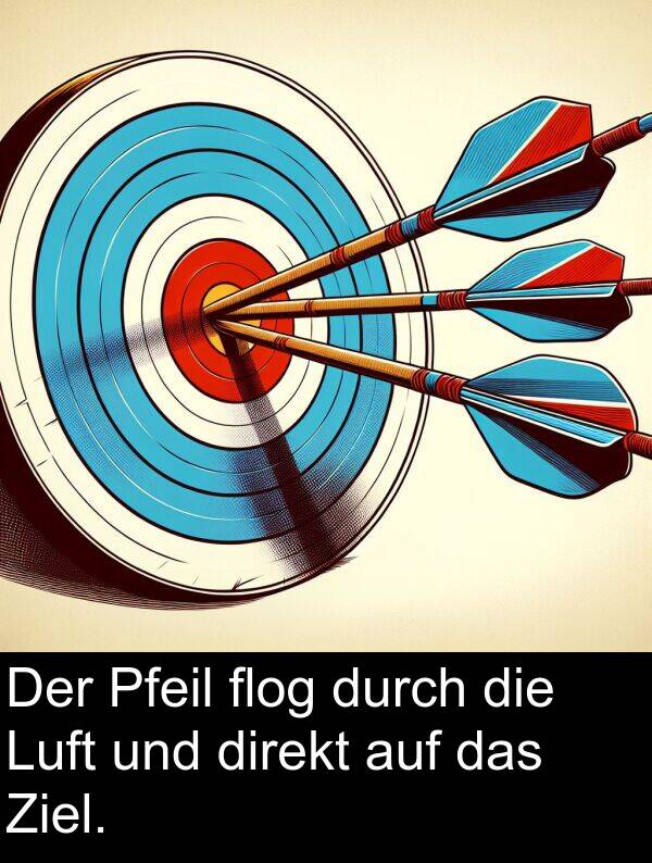 direkt: Der Pfeil flog durch die Luft und direkt auf das Ziel.