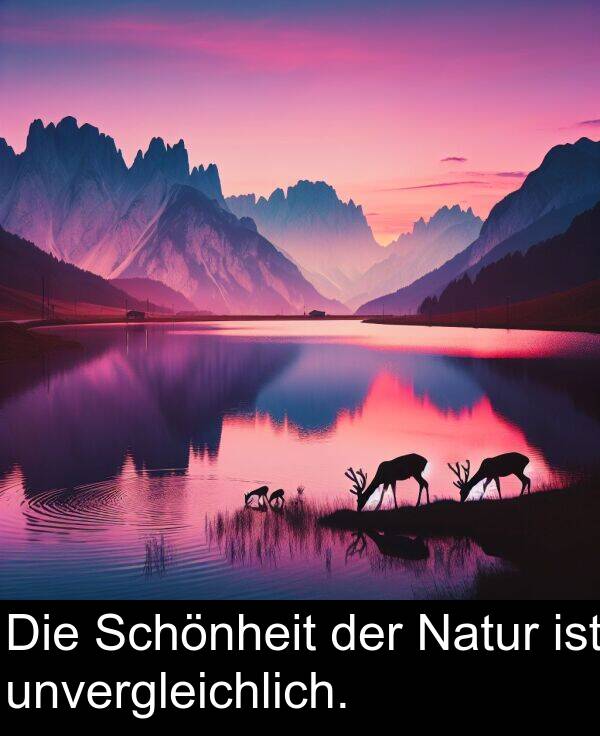 unvergleichlich: Die Schönheit der Natur ist unvergleichlich.