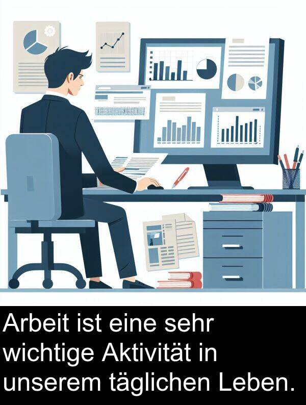 unserem: Arbeit ist eine sehr wichtige Aktivität in unserem täglichen Leben.