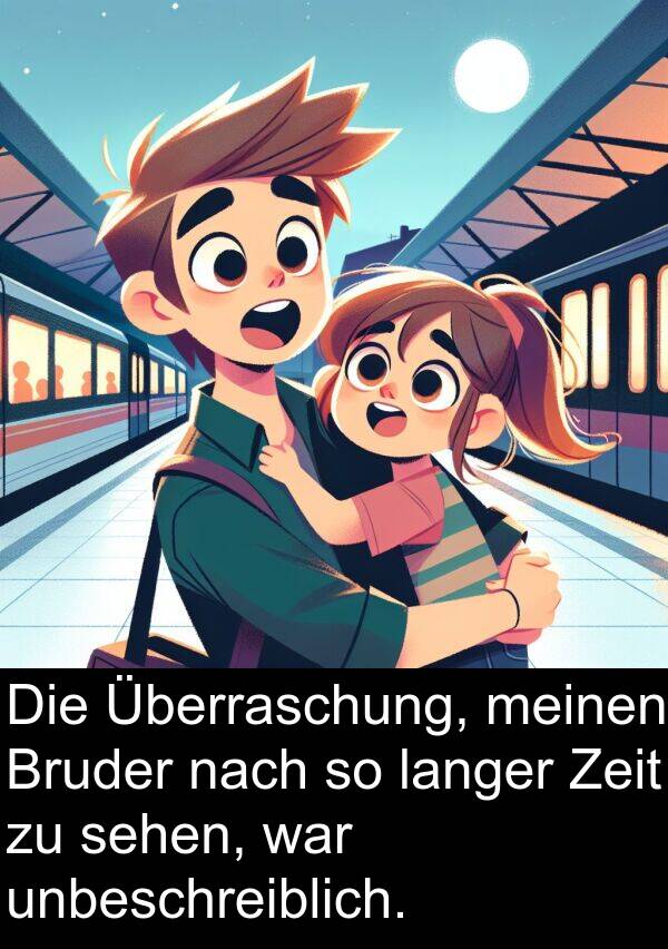 Zeit: Die Überraschung, meinen Bruder nach so langer Zeit zu sehen, war unbeschreiblich.