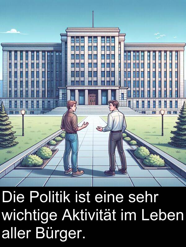 Politik: Die Politik ist eine sehr wichtige Aktivität im Leben aller Bürger.