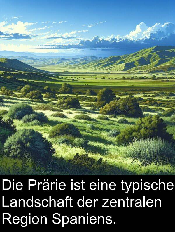 Spaniens: Die Prärie ist eine typische Landschaft der zentralen Region Spaniens.