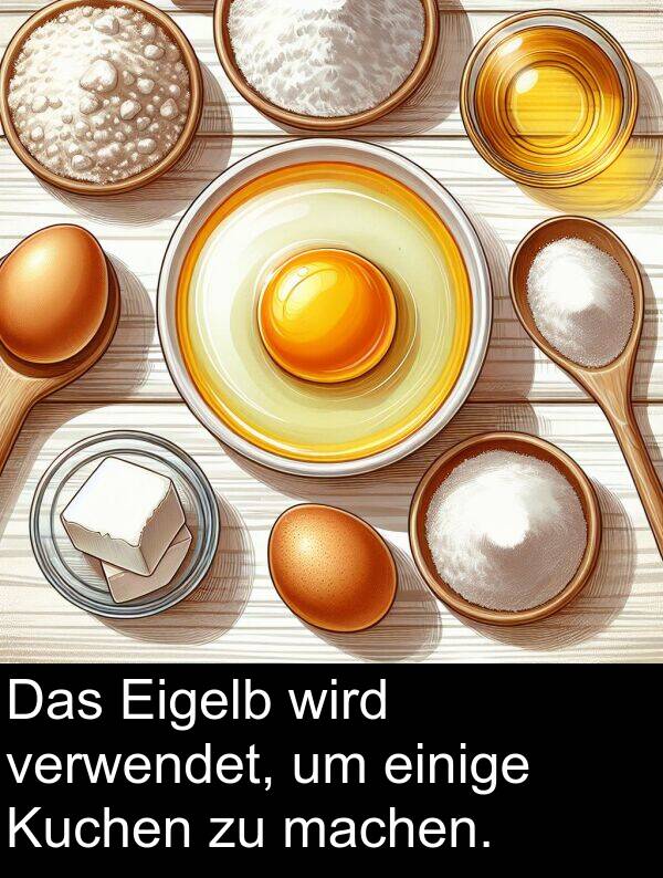 wird: Das Eigelb wird verwendet, um einige Kuchen zu machen.