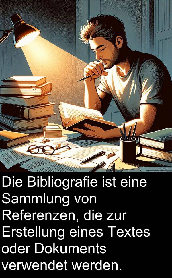 Sammlung: Die Bibliografie ist eine Sammlung von Referenzen, die zur Erstellung eines Textes oder Dokuments verwendet werden.