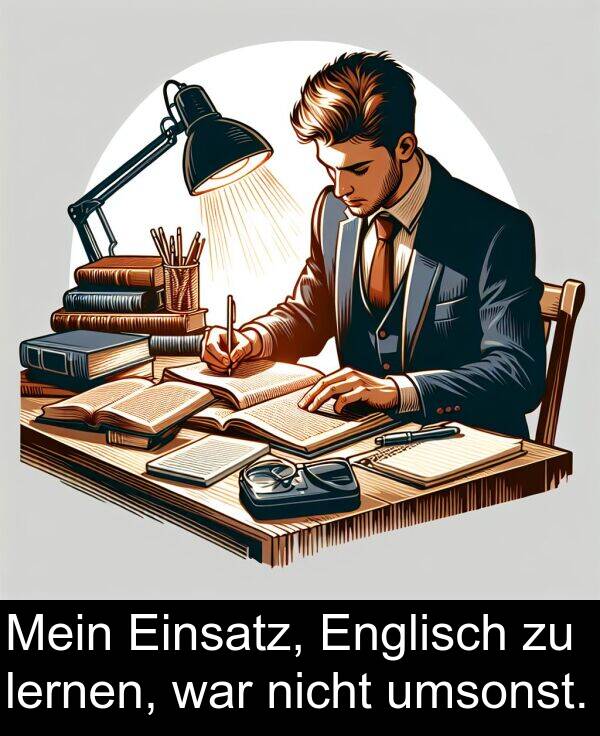 lernen: Mein Einsatz, Englisch zu lernen, war nicht umsonst.