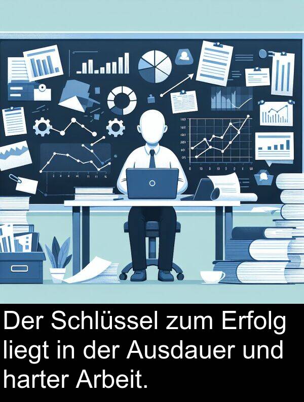 zum: Der Schlüssel zum Erfolg liegt in der Ausdauer und harter Arbeit.