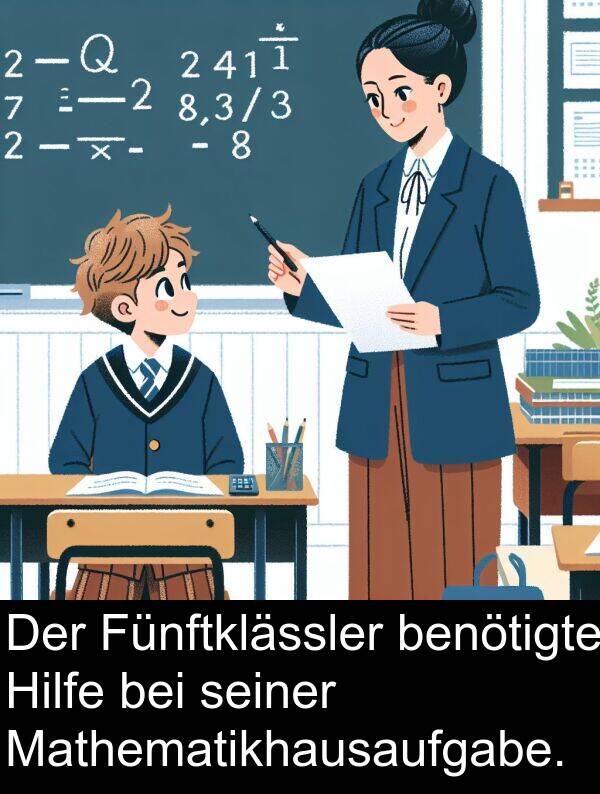 Fünftklässler: Der Fünftklässler benötigte Hilfe bei seiner Mathematikhausaufgabe.