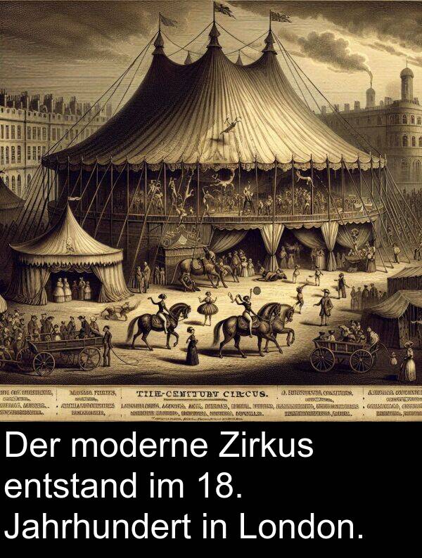 Jahrhundert: Der moderne Zirkus entstand im 18. Jahrhundert in London.