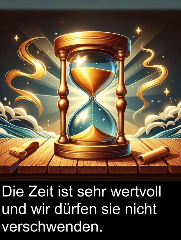Zeit: Die Zeit ist sehr wertvoll und wir dürfen sie nicht verschwenden.