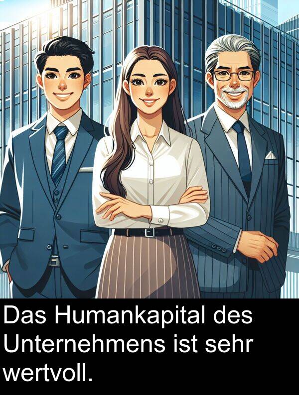 Unternehmens: Das Humankapital des Unternehmens ist sehr wertvoll.