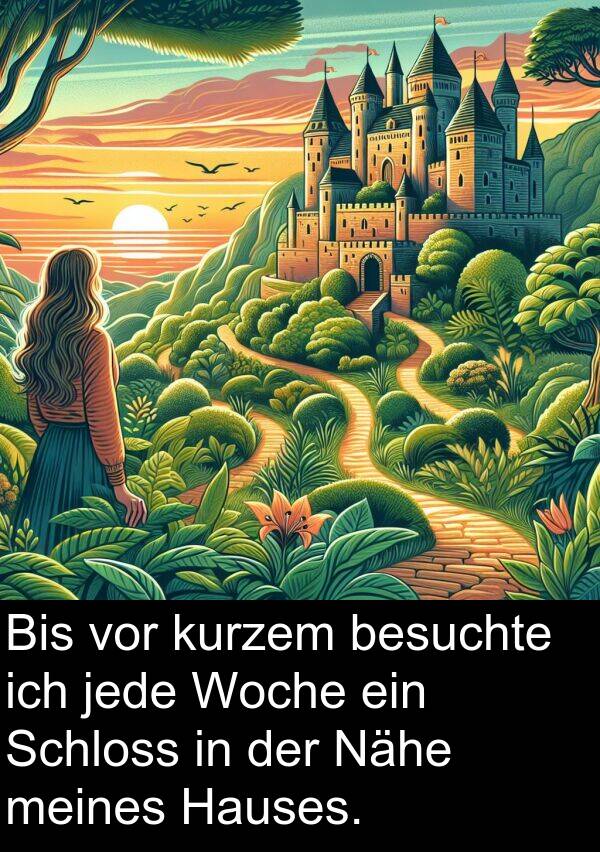 jede: Bis vor kurzem besuchte ich jede Woche ein Schloss in der Nähe meines Hauses.