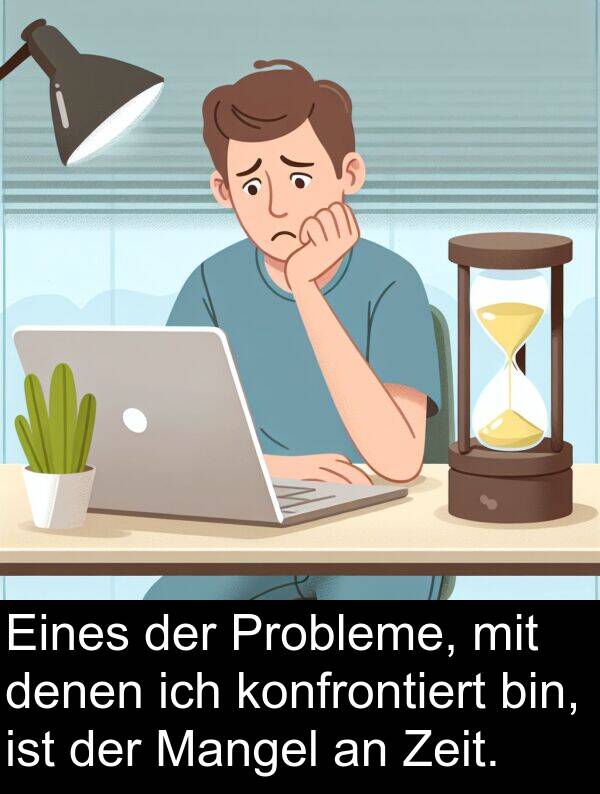 Mangel: Eines der Probleme, mit denen ich konfrontiert bin, ist der Mangel an Zeit.