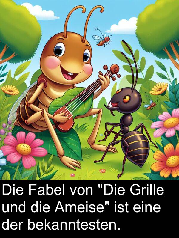 Fabel: Die Fabel von "Die Grille und die Ameise" ist eine der bekanntesten.