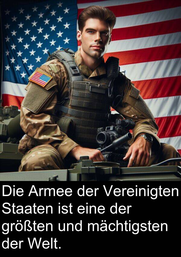 Staaten: Die Armee der Vereinigten Staaten ist eine der größten und mächtigsten der Welt.