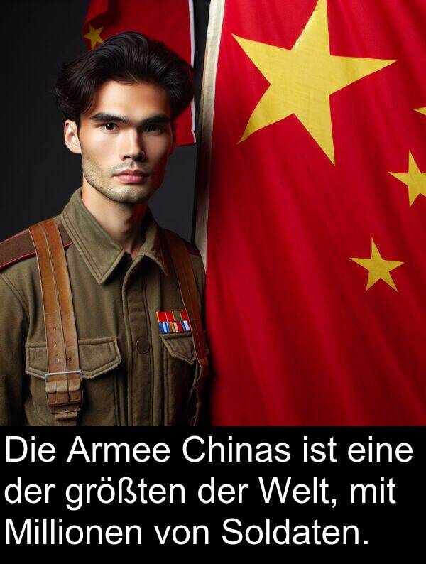 Soldaten: Die Armee Chinas ist eine der größten der Welt, mit Millionen von Soldaten.
