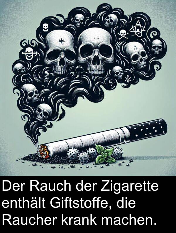 Rauch: Der Rauch der Zigarette enthält Giftstoffe, die Raucher krank machen.