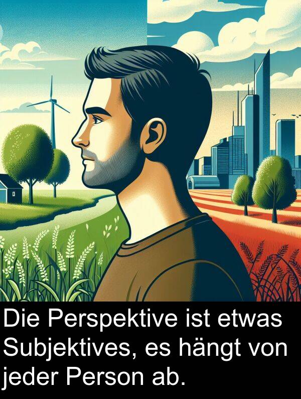 Subjektives: Die Perspektive ist etwas Subjektives, es hängt von jeder Person ab.