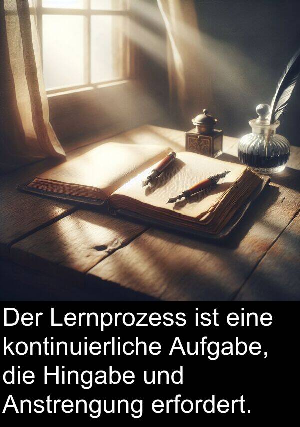kontinuierliche: Der Lernprozess ist eine kontinuierliche Aufgabe, die Hingabe und Anstrengung erfordert.