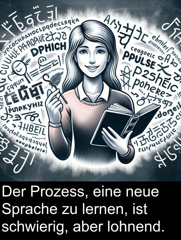 lernen: Der Prozess, eine neue Sprache zu lernen, ist schwierig, aber lohnend.