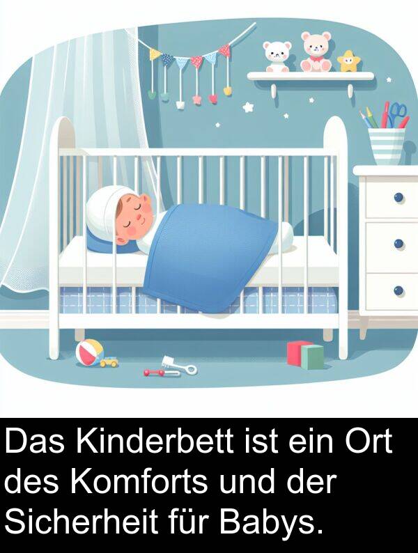 Komforts: Das Kinderbett ist ein Ort des Komforts und der Sicherheit für Babys.