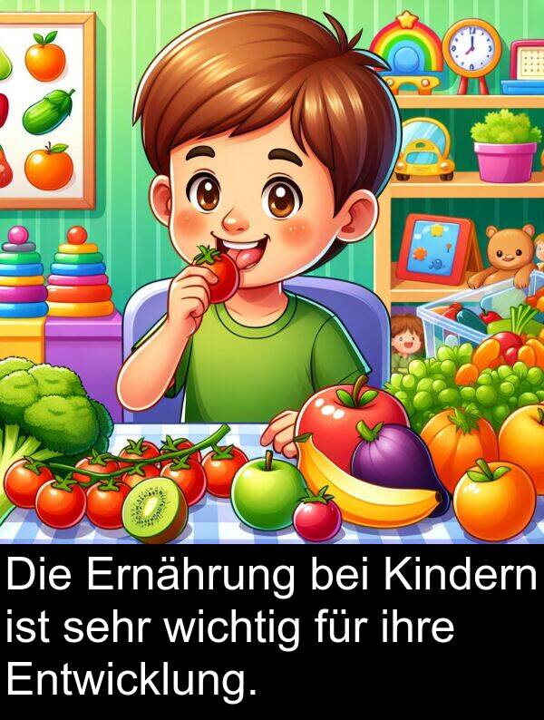 ihre: Die Ernährung bei Kindern ist sehr wichtig für ihre Entwicklung.