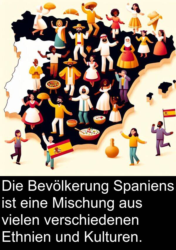 Spaniens: Die Bevölkerung Spaniens ist eine Mischung aus vielen verschiedenen Ethnien und Kulturen.