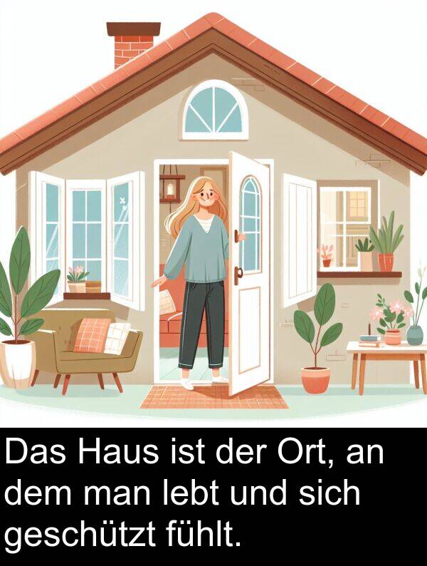 man: Das Haus ist der Ort, an dem man lebt und sich geschützt fühlt.