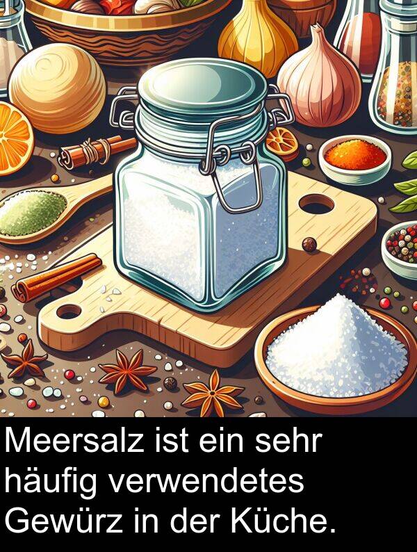 Küche: Meersalz ist ein sehr häufig verwendetes Gewürz in der Küche.