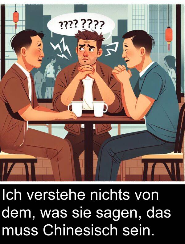 Chinesisch: Ich verstehe nichts von dem, was sie sagen, das muss Chinesisch sein.