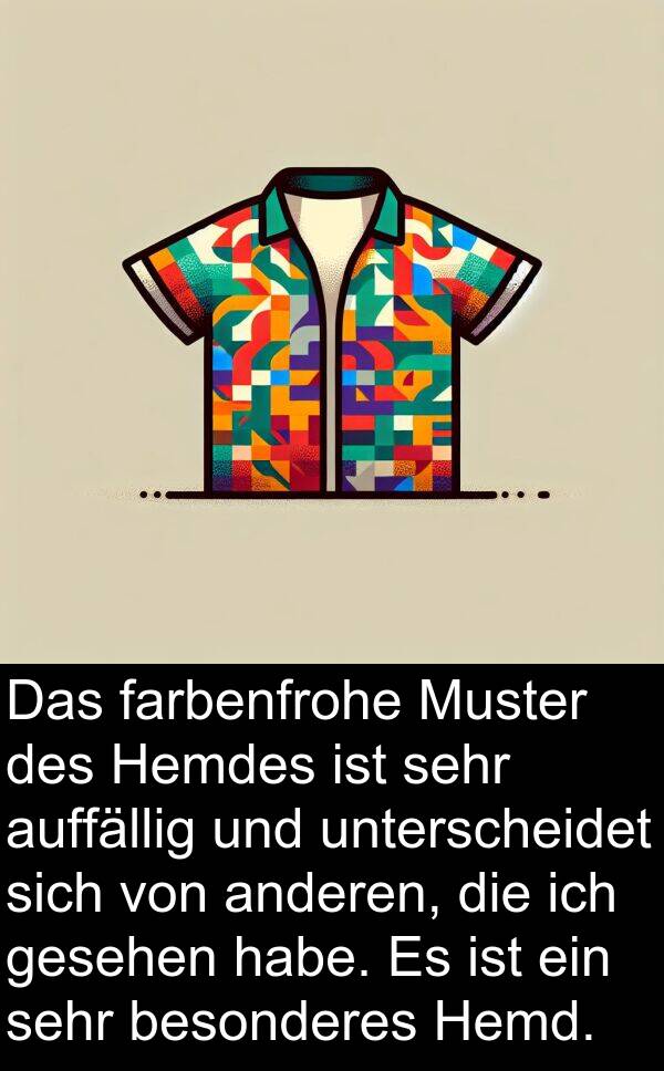 farbenfrohe: Das farbenfrohe Muster des Hemdes ist sehr auffällig und unterscheidet sich von anderen, die ich gesehen habe. Es ist ein sehr besonderes Hemd.
