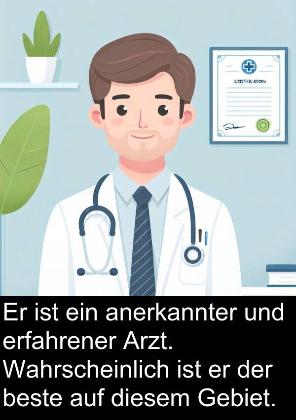 Arzt: Er ist ein anerkannter und erfahrener Arzt. Wahrscheinlich ist er der beste auf diesem Gebiet.