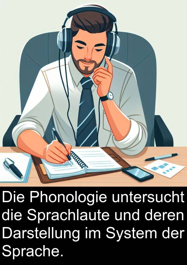 Darstellung: Die Phonologie untersucht die Sprachlaute und deren Darstellung im System der Sprache.