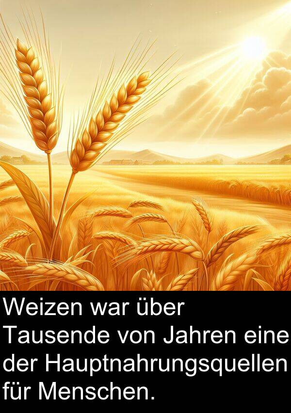 Jahren: Weizen war über Tausende von Jahren eine der Hauptnahrungsquellen für Menschen.