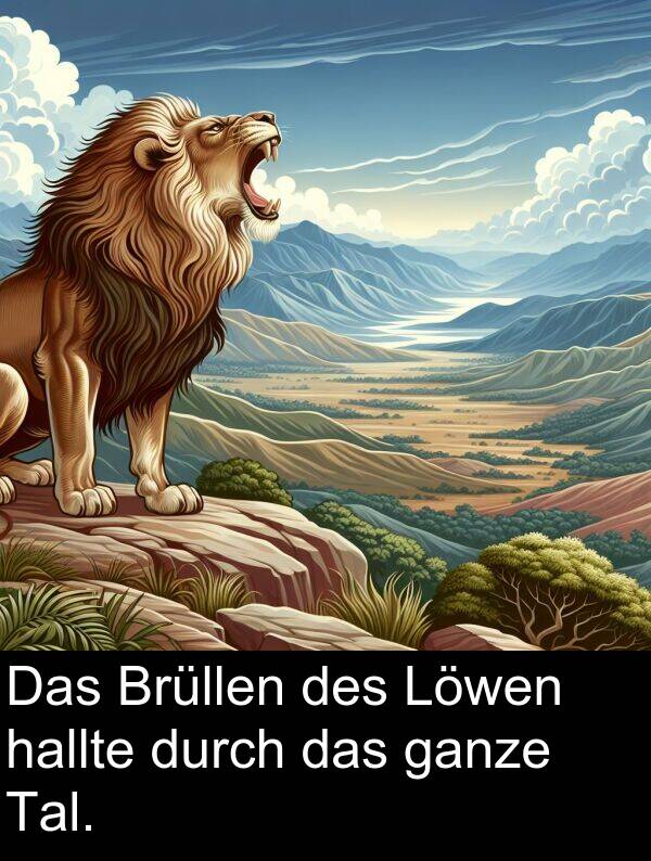 Tal: Das Brüllen des Löwen hallte durch das ganze Tal.