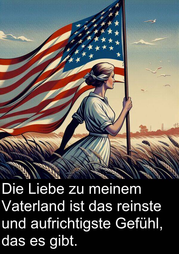 aufrichtigste: Die Liebe zu meinem Vaterland ist das reinste und aufrichtigste Gefühl, das es gibt.