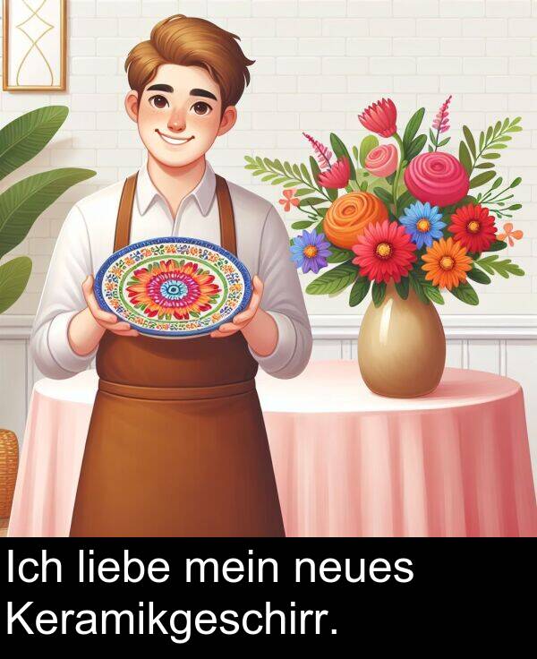 liebe: Ich liebe mein neues Keramikgeschirr.