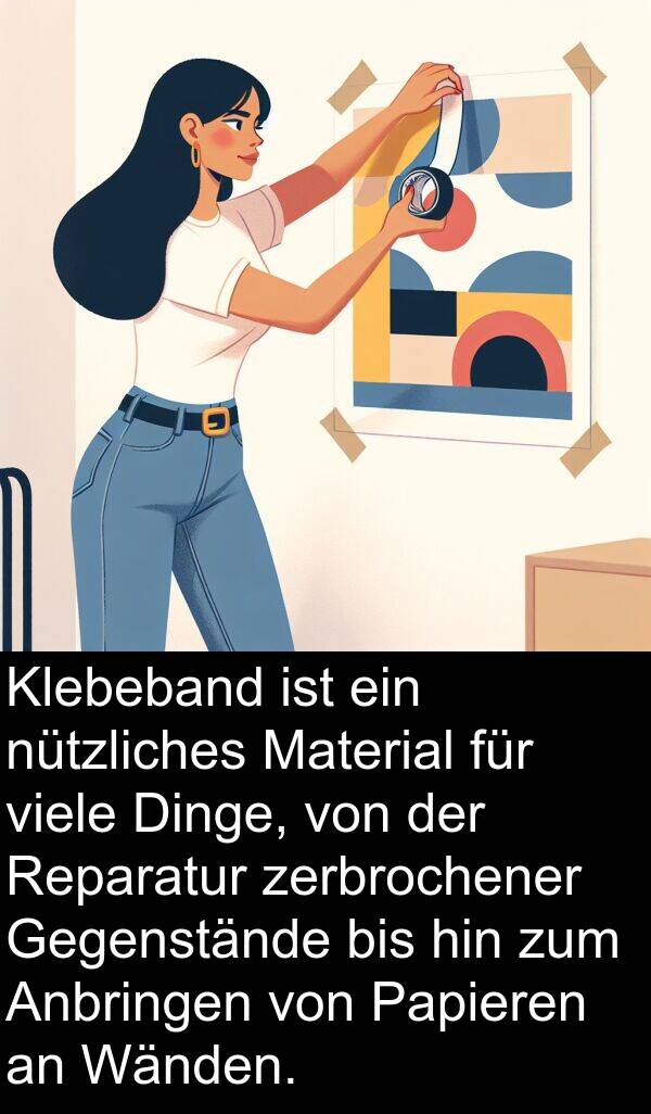 Papieren: Klebeband ist ein nützliches Material für viele Dinge, von der Reparatur zerbrochener Gegenstände bis hin zum Anbringen von Papieren an Wänden.